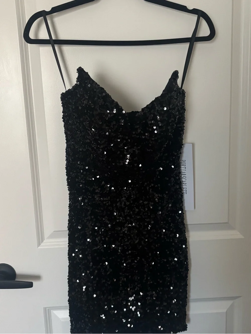 Portia & Scarlett Black Sequin Strapless Cocktail Dress